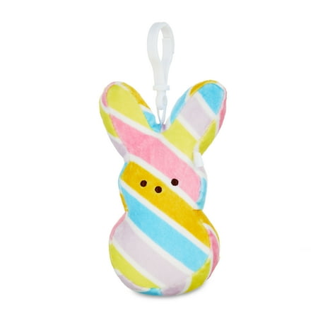 Peeps Easter Peep Rainbow Bunny Backpack Clip Plush Keychain New with Tag