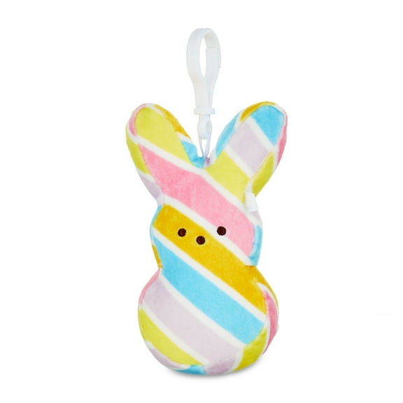 Peeps Easter Peep Rainbow Bunny Backpack Clip Plush Keychain New with Tag