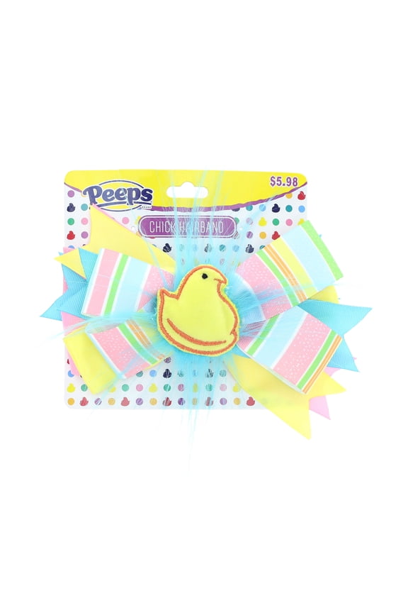 Easter Peep Yellow Chick Bow Hairband New with Card