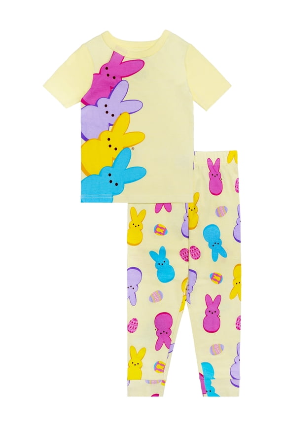 Girls 2- Piece Easter Short Sleeve and Pant Pajama Set, Sizes 4-10