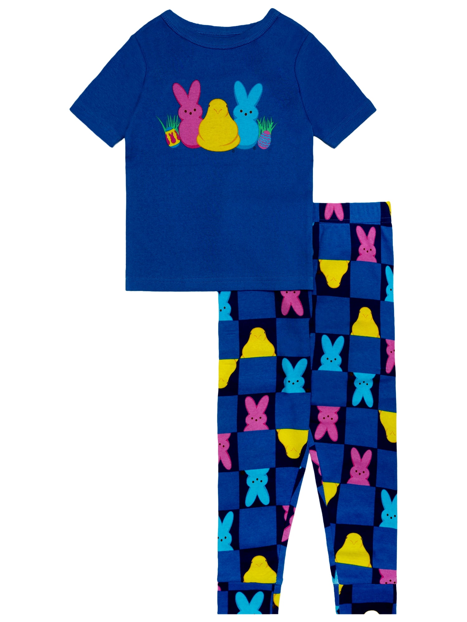 Peeps Girls 2- Piece Easter Short Sleeve and Pant Pajama Set, Sizes 4-10