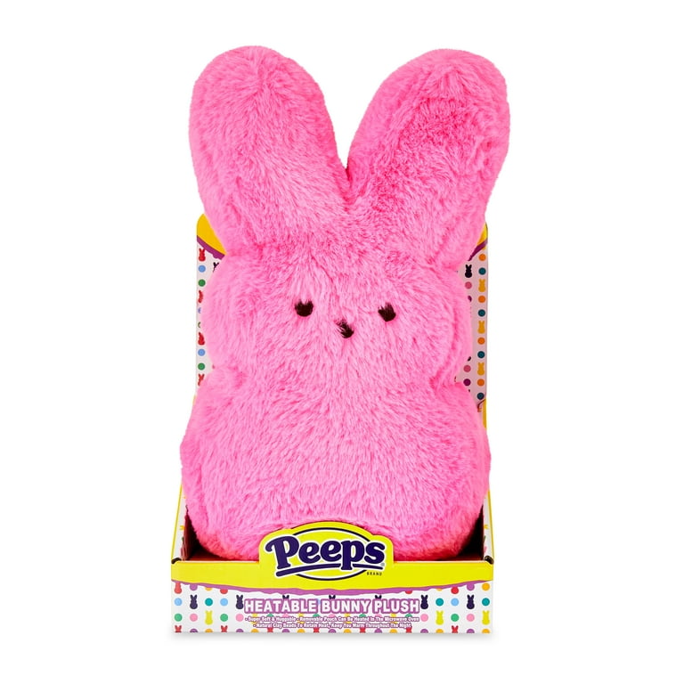 Peeps Brand Pink Heatable Bunny Plush with Clay Beads