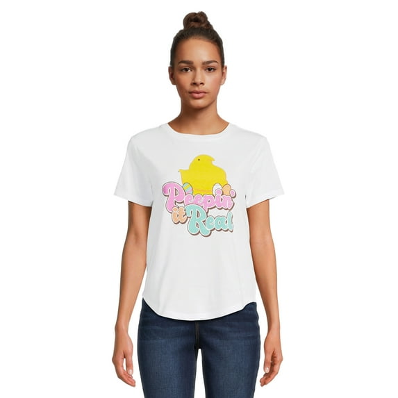Peeps Juniors Peepin It Real Graphic Tee, Sizes XS-3XL