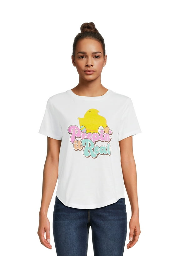 Peeps Juniors Peepin It Real Graphic Tee, Sizes XS-3XL