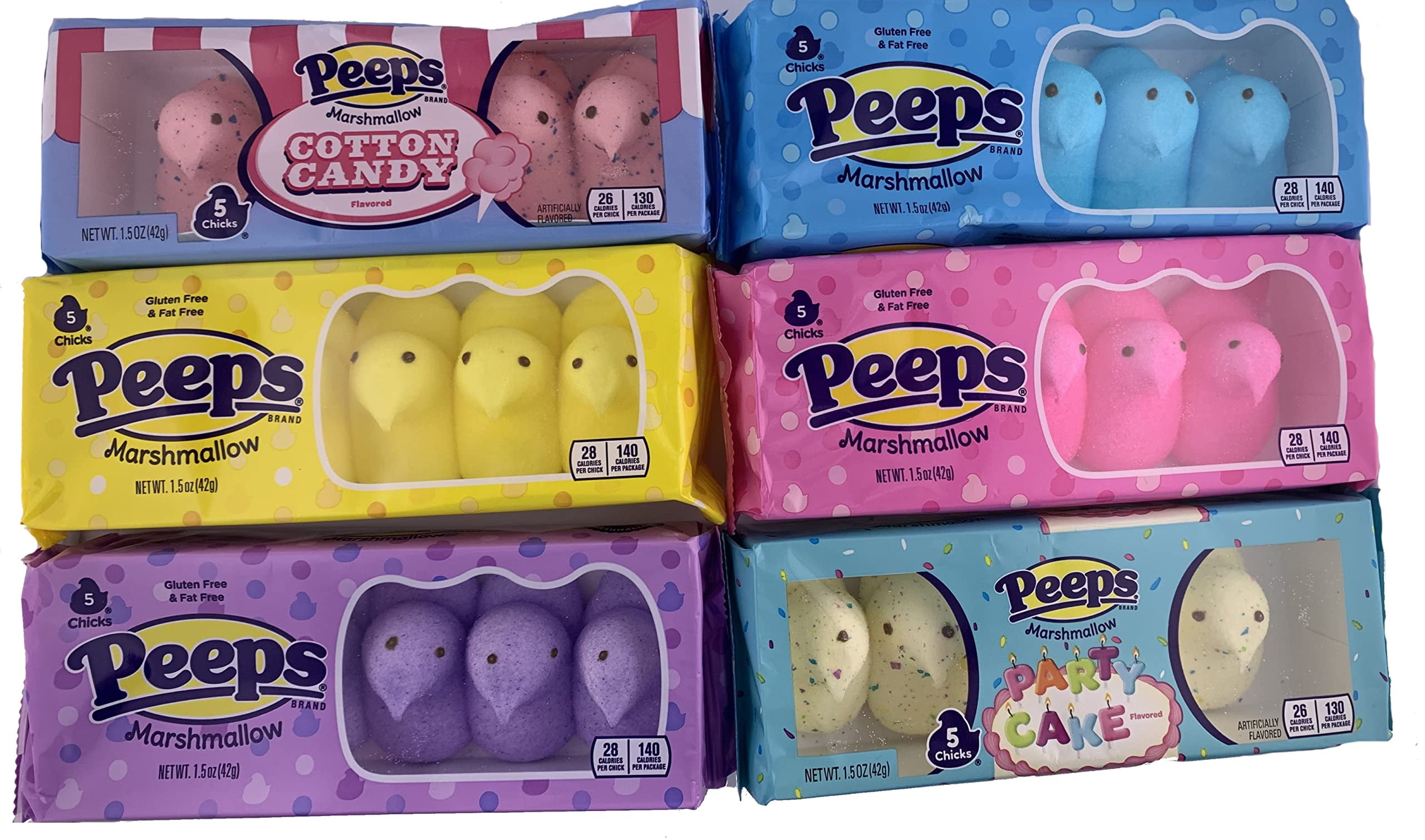 Peeps Marshmallow Candy Easter Candy 6 Flavor Variety Pack