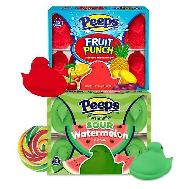 marshmallow  Peeps Marshmallows Chicks, Sour Watermelon And Fruit Punch