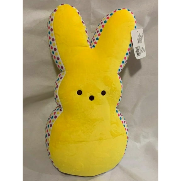 Peeps Plush Easter Bunny Yellow Polka Dot 6" Stuffed Spring Spring Bunny Rabbit