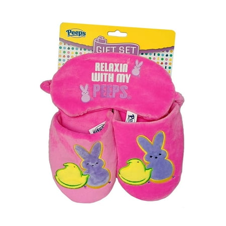 Peeps Slippers and Eye Mask Gift Set, Pink