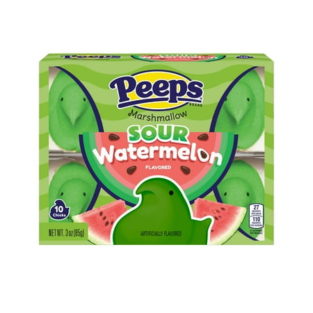 PEEPS, Sour Watermelon Flavored Marshmallow Chicks Easter Candy, 10ct. (3.0 oz.)