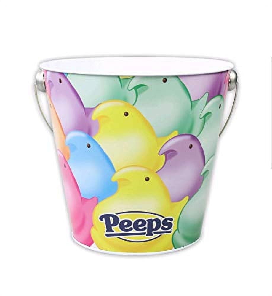 Peeps Tin Easter Basket/Bucket Chicks Bunnies