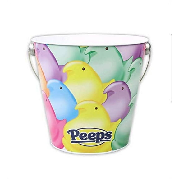 Peeps Tin Easter Basket/Bucket Chicks Bunnies