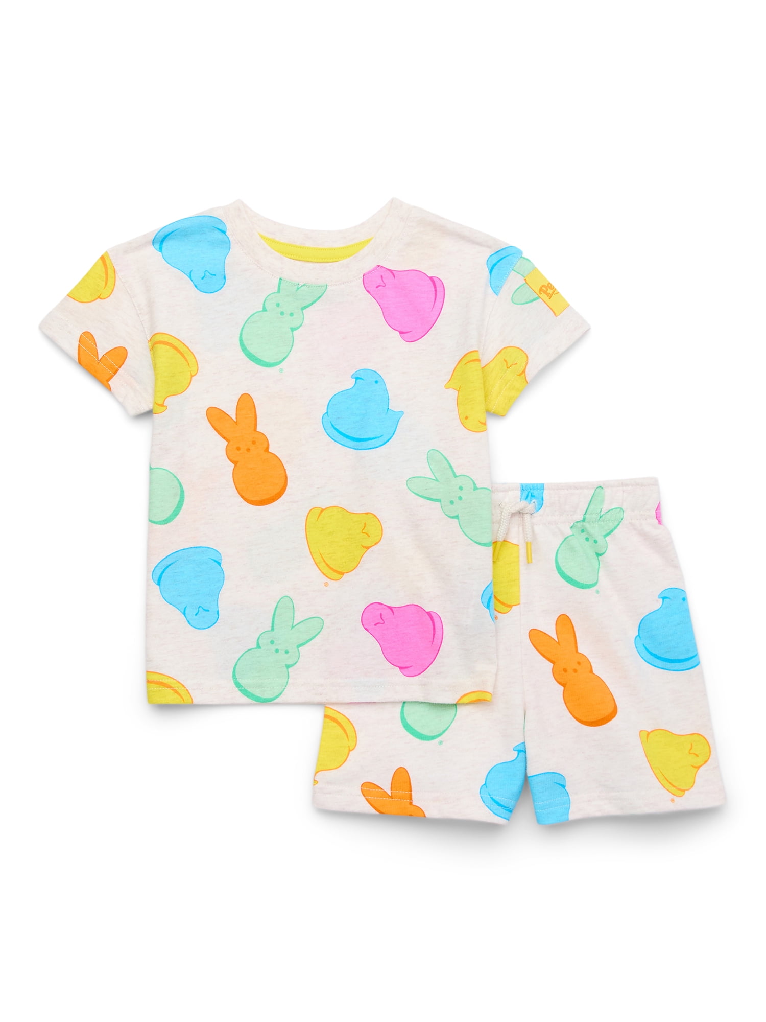 Peeps Toddler Easter Allover Print Tee and Shorts Set, 2-Piece, Sizes 12 Months-5T