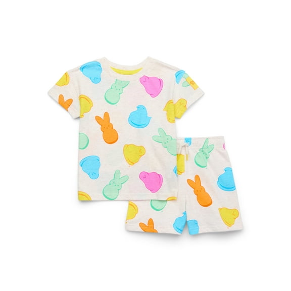Peeps Toddler Easter Allover Print Tee and Shorts Set, 2-Piece, Sizes 12 Months-5T
