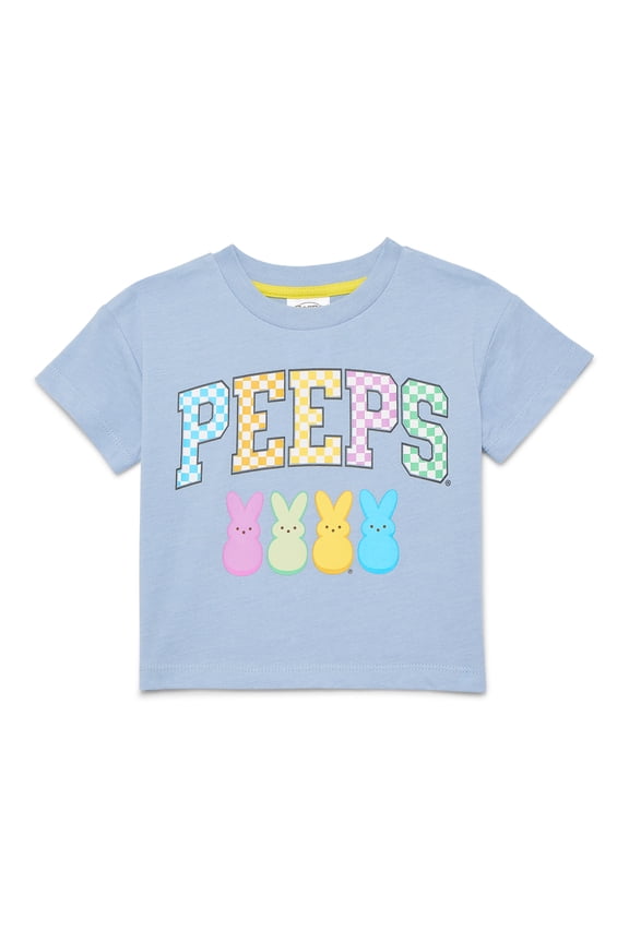 Easter Peeps Toddler Girls Graphic Tee with Short Sleeves, Sizes 12M-5T
