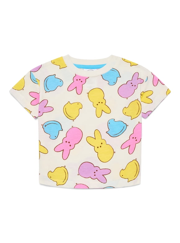 Easter Peeps Unisex Toddler Graphic Tee with Short Sleeves, Sizes 12M-5T