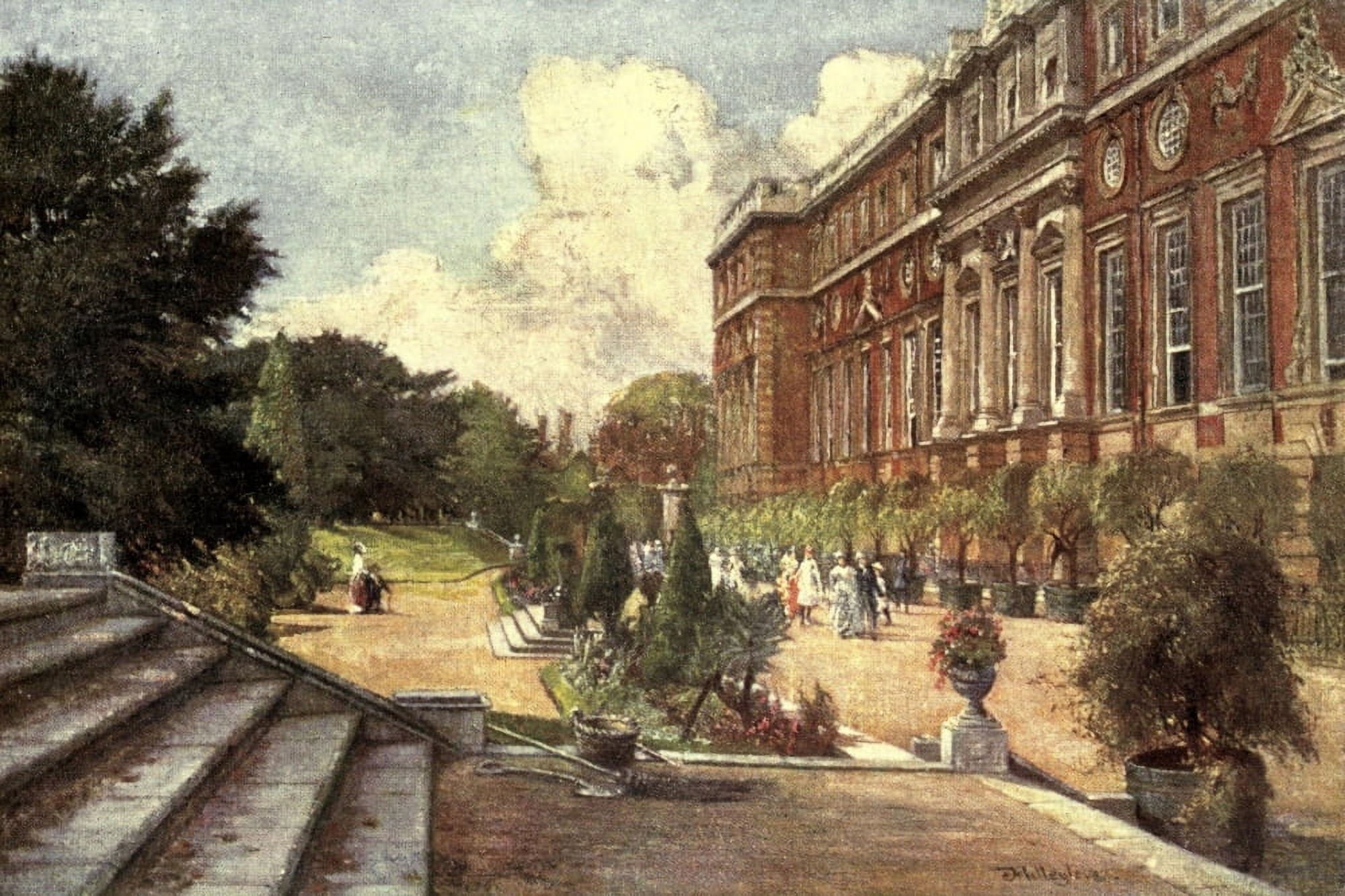 Peeps at Royal Palaces of Britain 1913 Hampton Court Palace Canvas Art - John Fulleylove (24 x 36)
