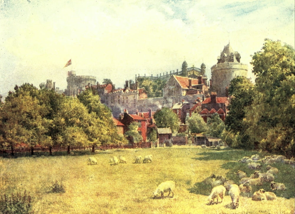 Peeps at Royal Palaces of Great Britain 1913 Windsor Castle Canvas Art - Unknown (24 x 36)