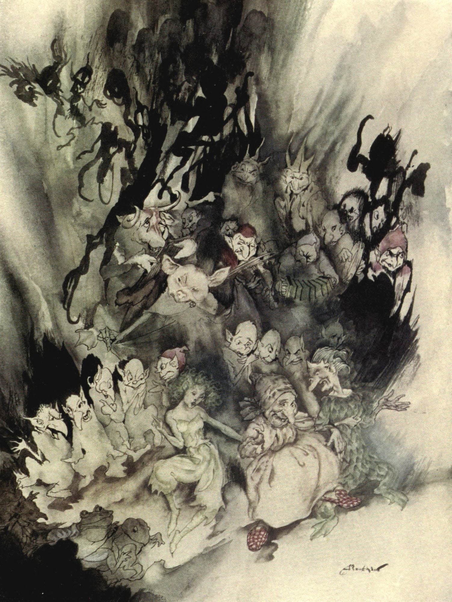 Peer Gynt 1936 Dance of the Trolls Canvas Art - A Rackham (18 x 24)