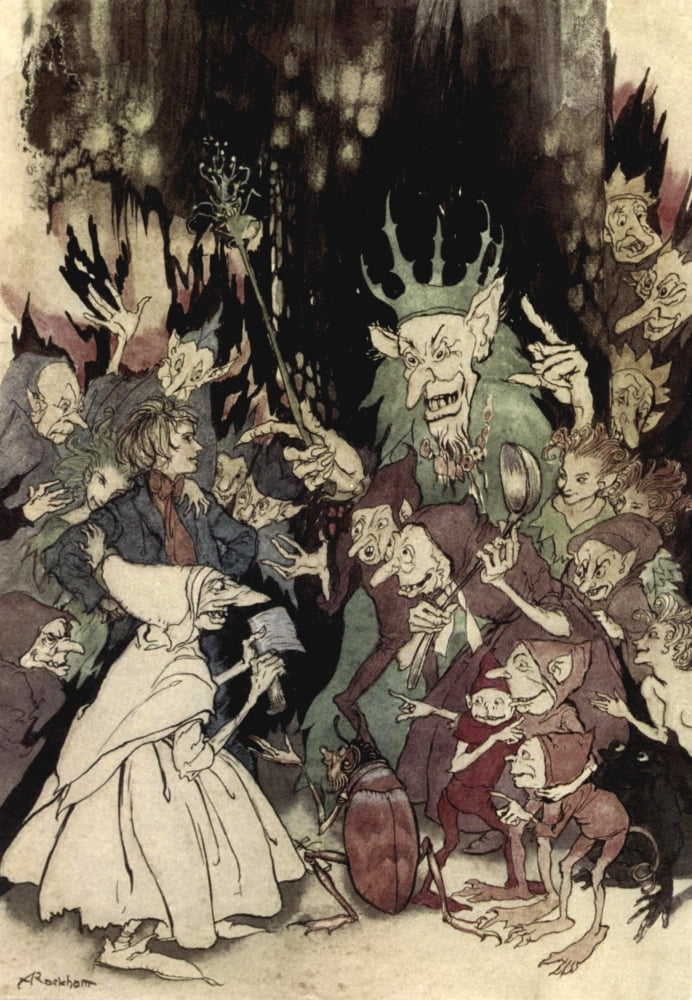 Peer Gynt 1936 Peer before King of Trolls Canvas Art - A Rackham (24 x 36)