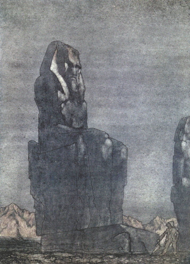 Peer Gynt 1936 With statue of Memnon Canvas Art - A Rackham (24 x 36)