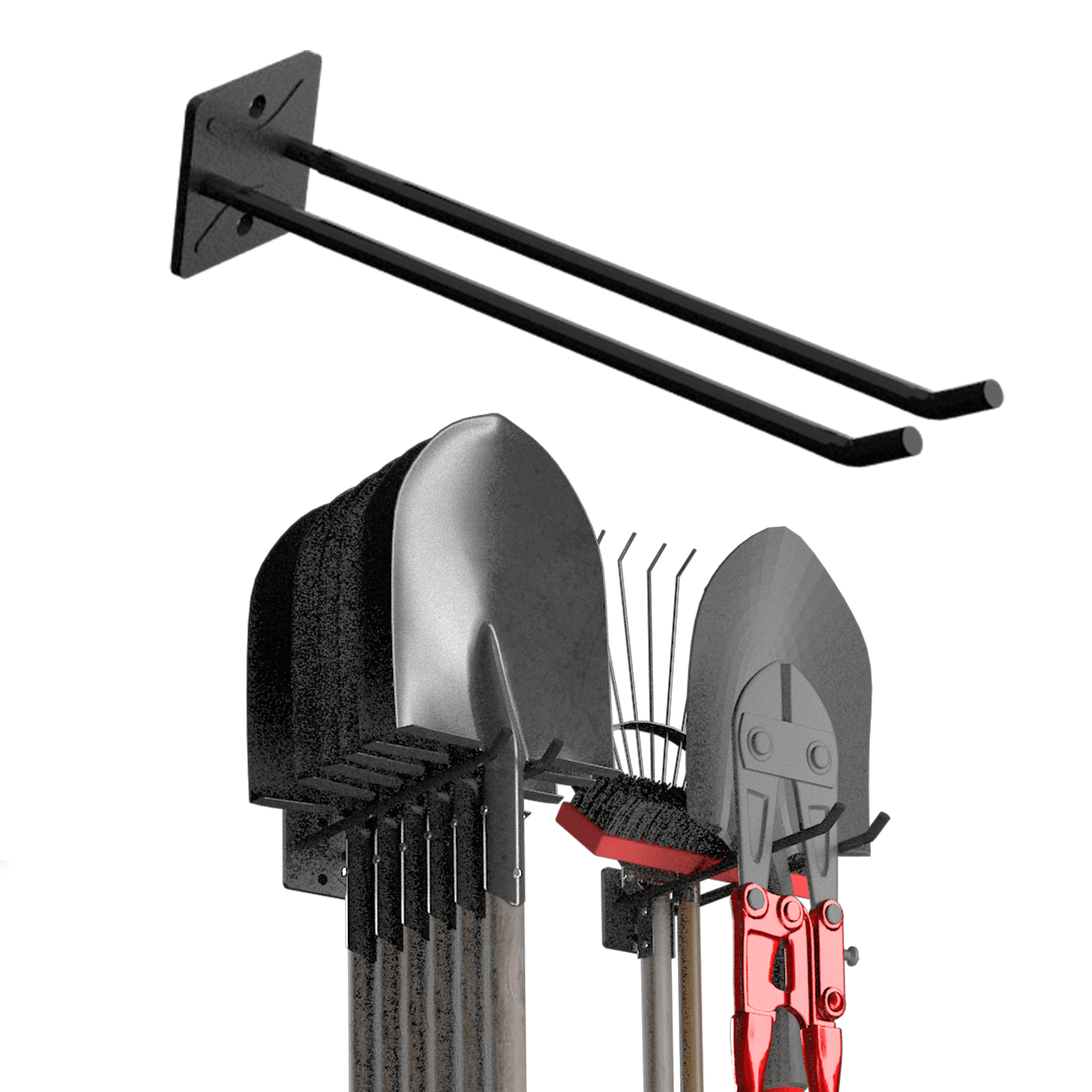 PeerBasics, Metal 12 Wall Mount Straight Hook, 95lb Capacity, Black