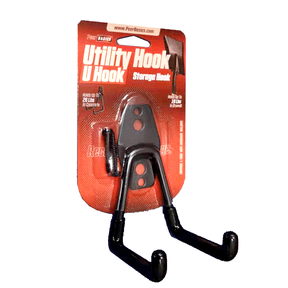 PeerBasics, U Hook, 3" Utility Hook, Metal, PVC Coated, Black, 50 lb Capacity, Hardware Included