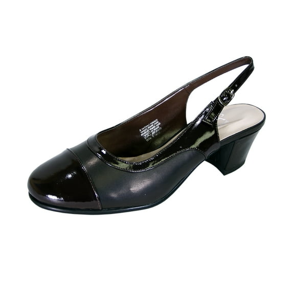 Peerage Ria (LP0572) Women Extra Wide Width Slingback Pumps Brown 6.5