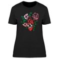 thumbnail image 1 of Peering Floral Heart T-Shirt Women -Image by Shutterstock, Female Large, 1 of 2