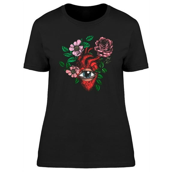Peering Floral Heart T-Shirt Women -Image by Shutterstock, Female Large