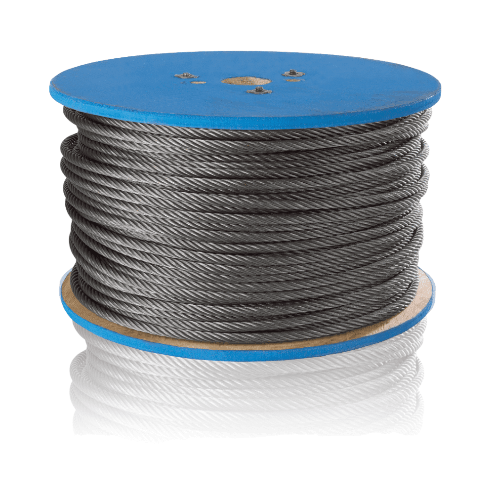 Peerless 4503290 3/16" Cable 250 Ft/Reel, Galvanized Wire 7X19