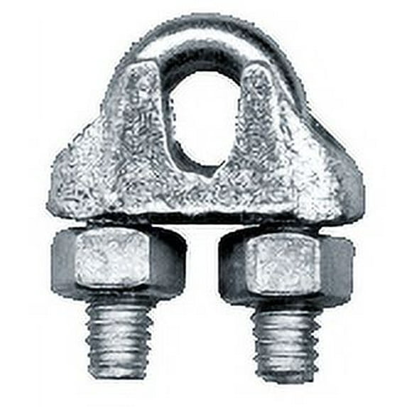 Peerless 4503340 3/16" Cable Clips, 50 Pack, Zinc Plated Malleable Wire Rope Clips (UPC Tagged)