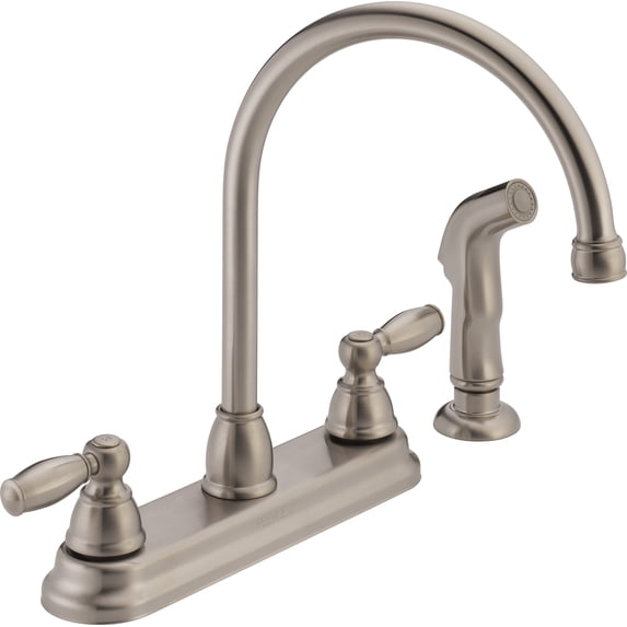 Peerless Apex Two Handle Kitchen Faucet with Side Sprayer in Stainless P299575LF-SS-W
