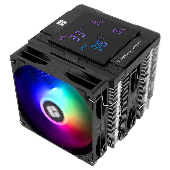 Peerless Assassin 120 Digital ARGB CPU Air Cooler, Digital Screen Top Cover,6 Heatpipes | 1850RPM PWM Fans for AM4/AM5,Intel LGA115X/1200/1700/1851 (Black)