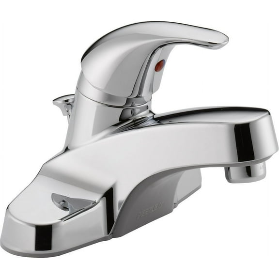 Peerless Centerset Bathroom Faucet Chrome, Bathroom Sink Faucet, Single Handle, Drain Assembly, Chrome P136LF, 1.0 GPM Water Flow