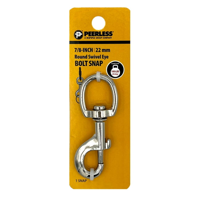 Peerless Chain 7/8" Zinc Plated Round Swivel Eye Bolt Snap, 4714038