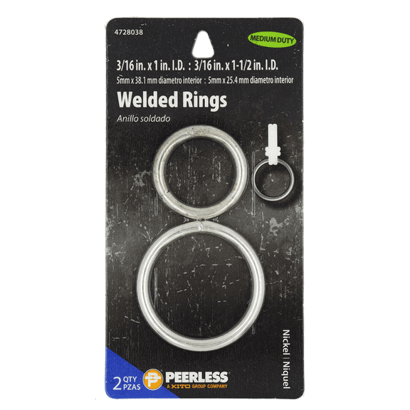 Peerless Chain Assorted 2 Pack Zinc Welded Rings, #4728038