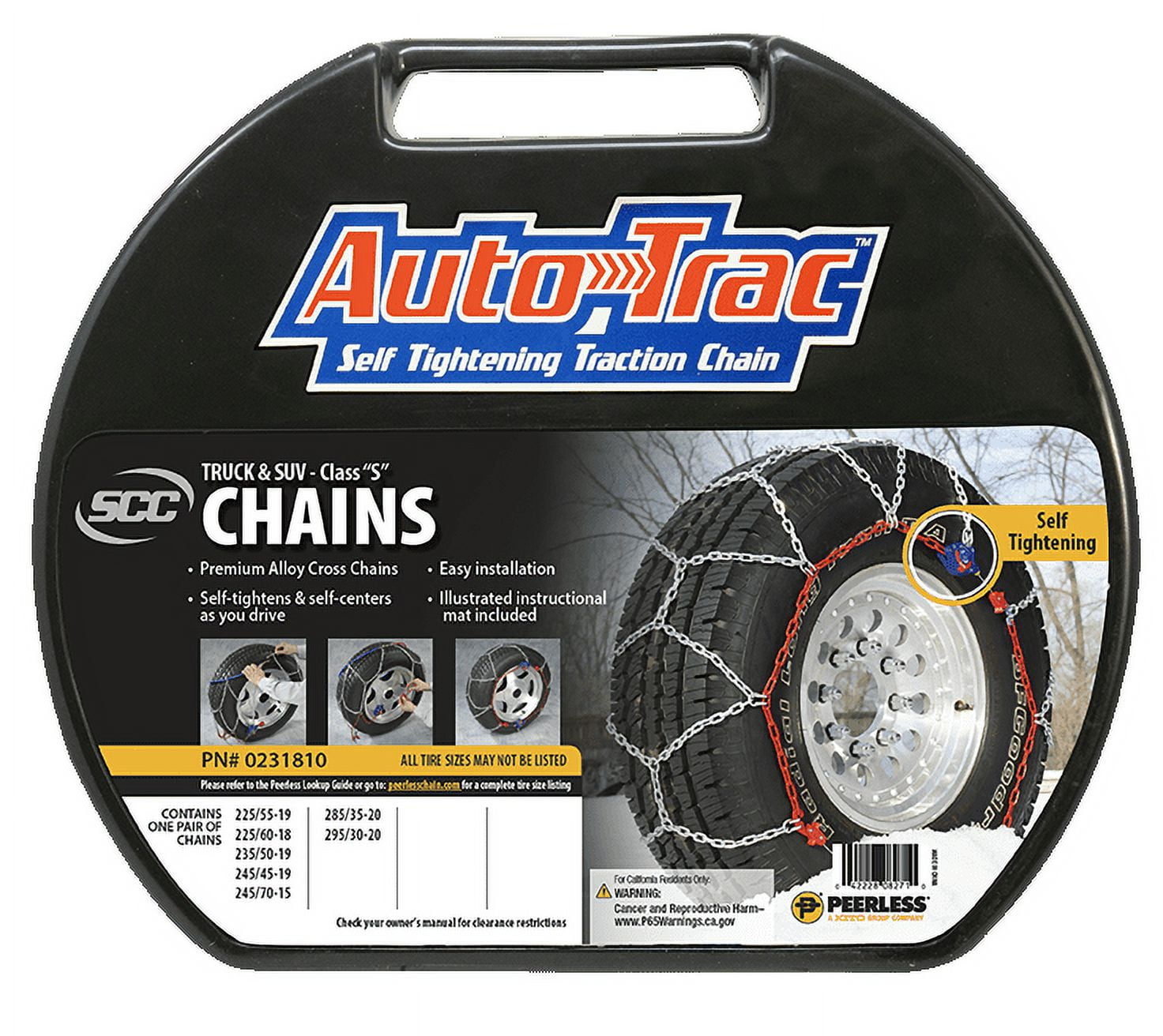 PEERLESS CHAIN COMPANY Peerless Chain AutoTrac Light Truck/SUV Tire Chains, #0231810