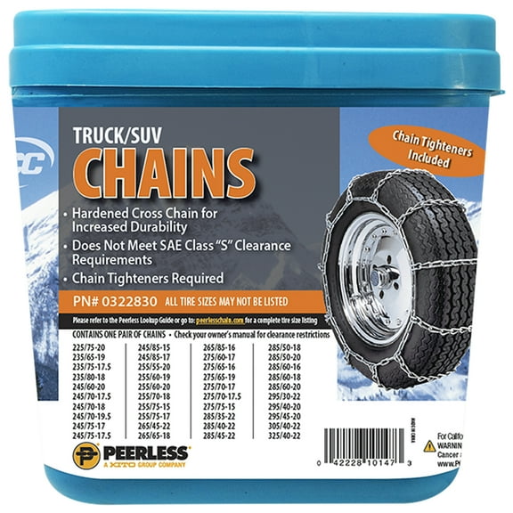 Peerless Chain 0322830 Truck Tire Chain, 1 Pair, Winter Tire Chains
