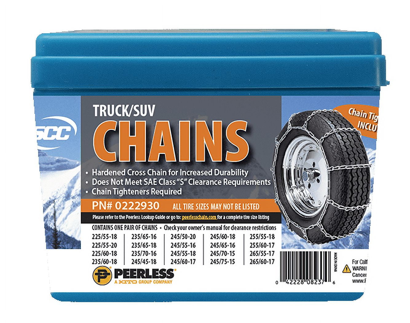 Peerless Chain Truck Tire Chains with Rubber Tighteners, #0222930 