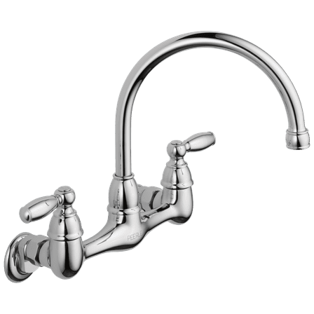 Peerless Claymore Two Handle Wall-Mount Kitchen Faucet in Chrome P299305LF