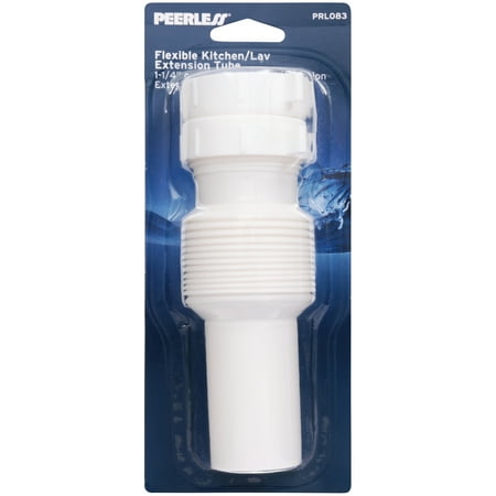 Peerless® Flexible Kitchen/Lav Extension Tube. 1-1/4" or 1-1/2" OD Tube x 12" Length, White.