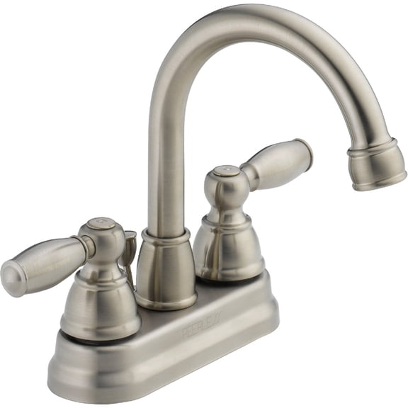 Delta Faucet Peerless P299685LF-BN Apex Two Handle Bathroom Faucet, Brushed Nickel — Standard US Bathroom Rough-In, Lever Control