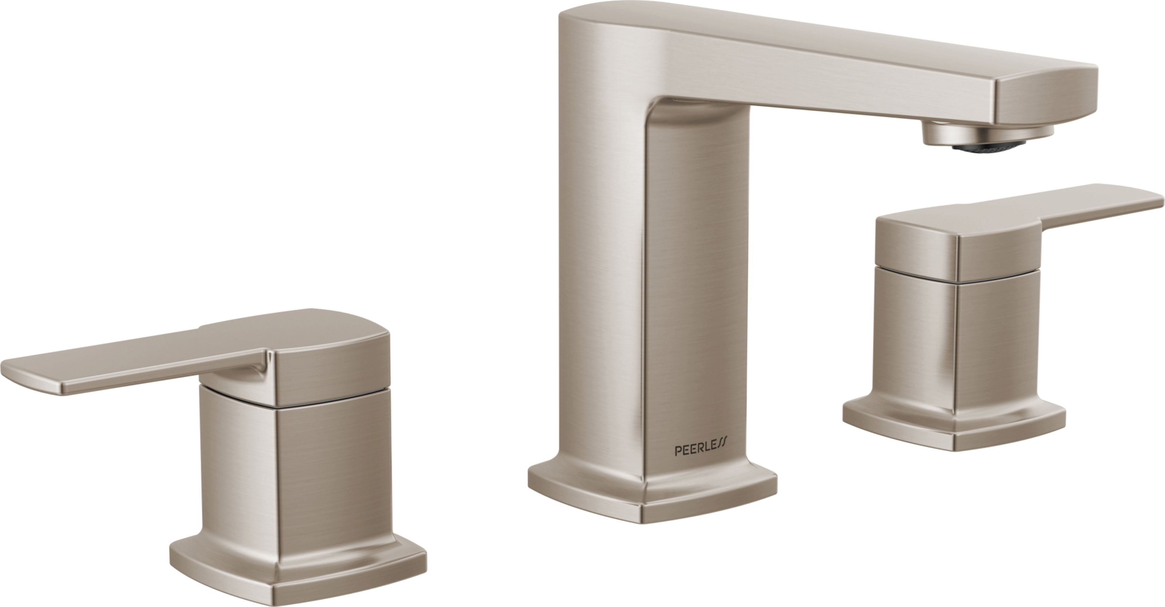 Ezra Brushed Nickel Widespread Bathroom Faucet with Lever Handles