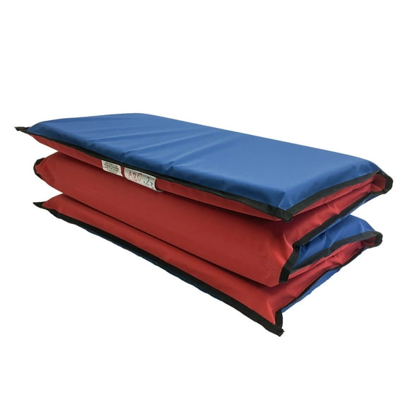 Peerless Plastics KinderMat EnduroMat, 2" x 24" x 48", Red/Blue