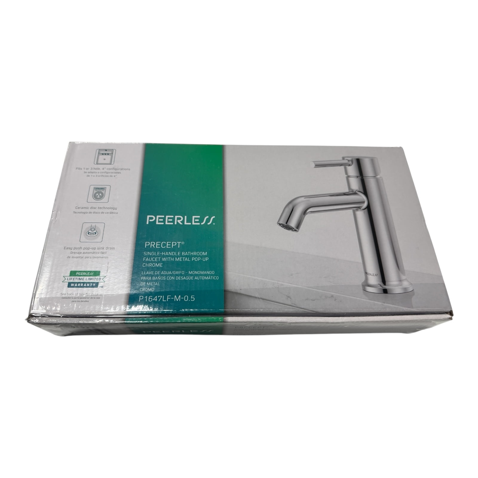 Peerless Single-Handle Bathroom Faucet Metal Pop-Up Chrome Finish ...