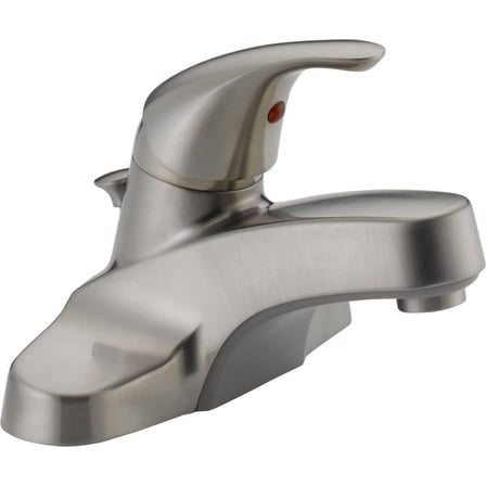 Peerless Single-Handle Centerset Bathroom Faucet with Pop-Up Drain Assembly, Brushed Nickel P136LF-BN