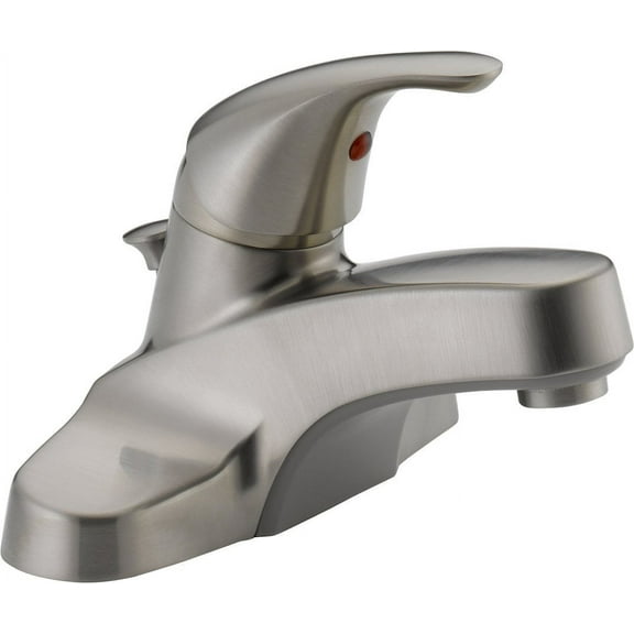 Peerless Single-Handle Centerset Bathroom Faucet with Pop-Up Drain Assembly, Brushed Nickel P136LF-BN