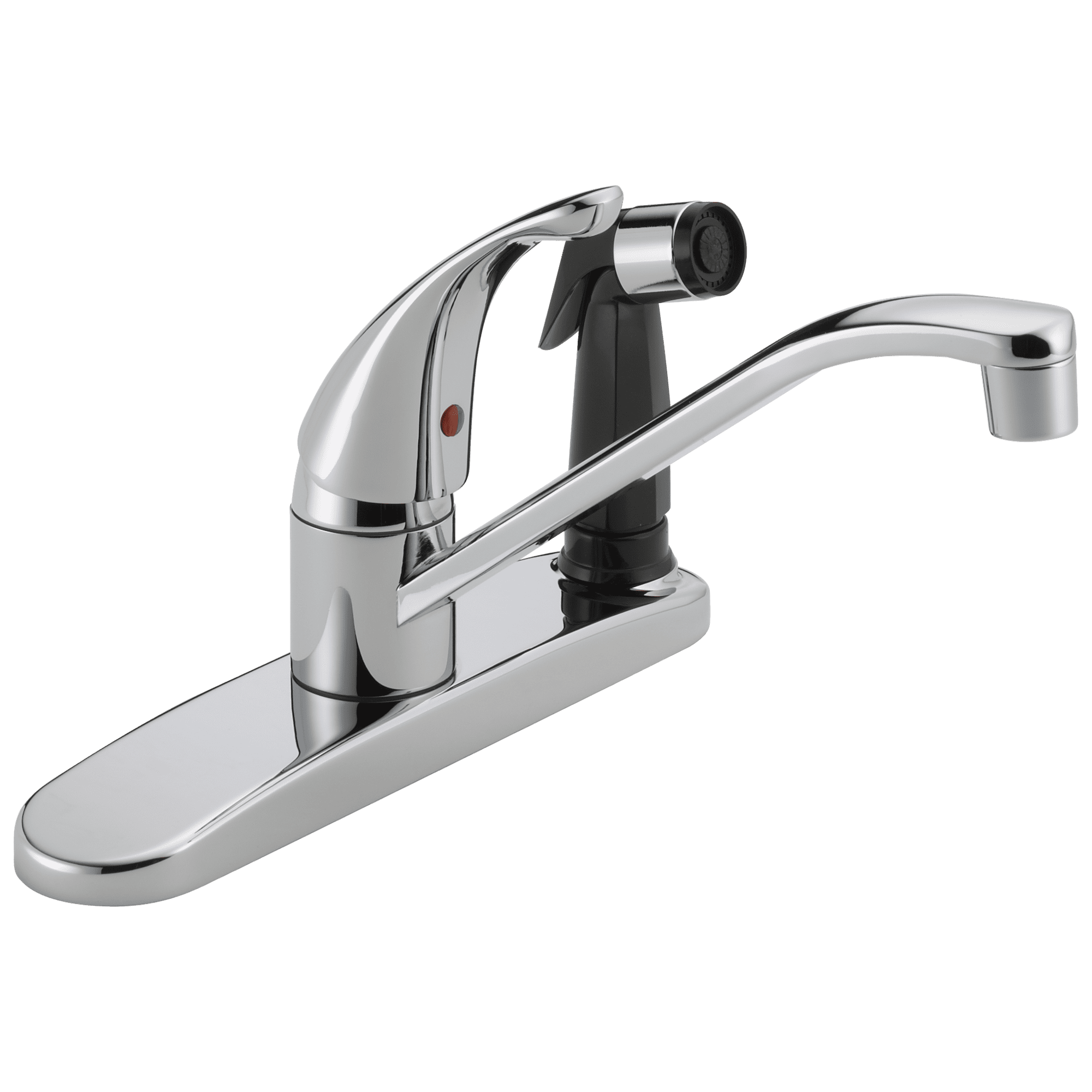 Chrome Single-Handle Kitchen Faucet with Side Sprayer