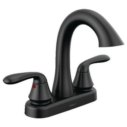Peerless Two Handle 4" Centerset Bathroom Sink Faucet in Matte Black