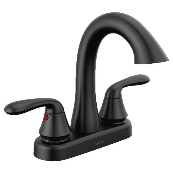 Peerless Two Handle 4" Centerset Bathroom Sink Faucet in Matte Black